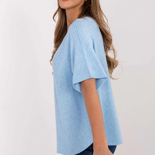 Short Sleeve Sweater Model 209981 Versatile Wardrobe