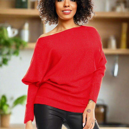 Shoulder Peek Elegance Kimono Sweater: Cozy Charm with a Playful Flair - Très Elite