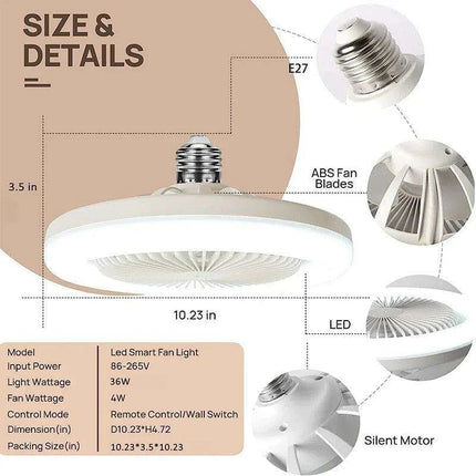 Silent 3-in-1 Ceiling Fan Light with Remote Control for a Tranquil Home Environment - Très Elite