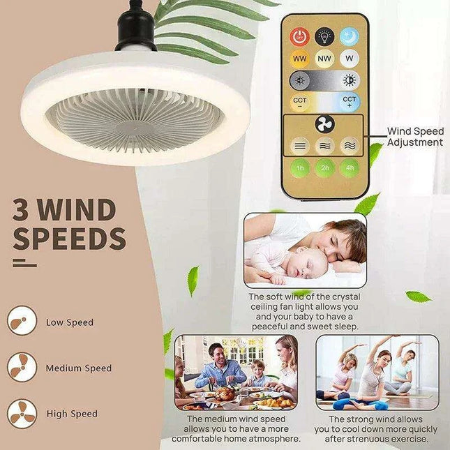 Silent 3-in-1 Ceiling Fan Light with Remote Control for a Tranquil Home Environment - Très Elite