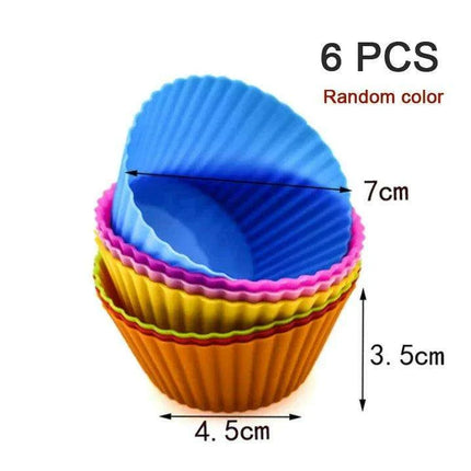 Silicone Baking Molds Collection - 6/12 Pack Non-Stick Round & Heart Shapes for Creative Dessert Making - Très Elite