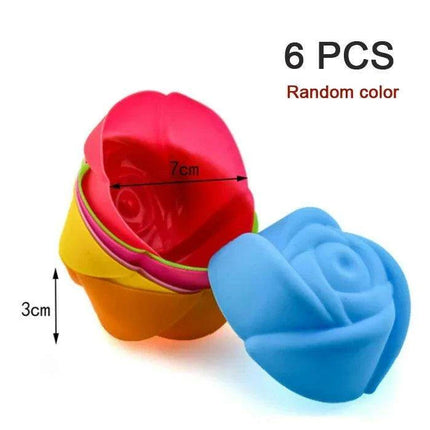 Silicone Baking Molds Collection - 6/12 Pack Non-Stick Round & Heart Shapes for Creative Dessert Making - Très Elite
