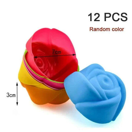 Silicone Baking Molds Collection - 6/12 Pack Non-Stick Round & Heart Shapes for Creative Dessert Making - Très Elite