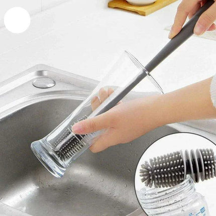 Silicone Cup Brush with Extended Handle - Premium Kitchen and Glassware Cleaner - Très Elite