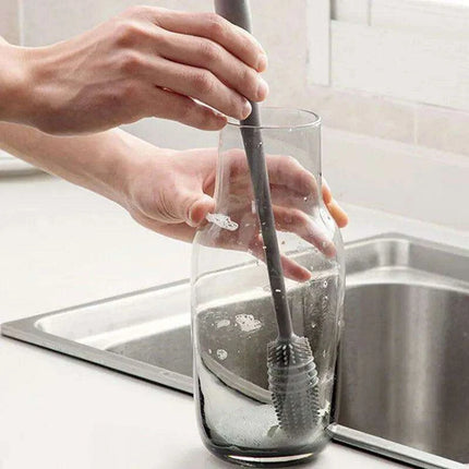 Silicone Cup Brush with Extended Handle - Premium Kitchen and Glassware Cleaner - Très Elite