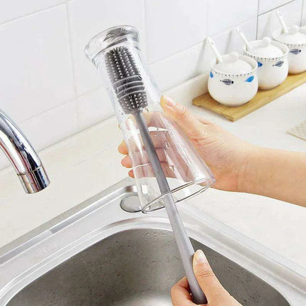 Silicone Cup Brush with Extended Handle - Premium Kitchen and Glassware Cleaner - Très Elite