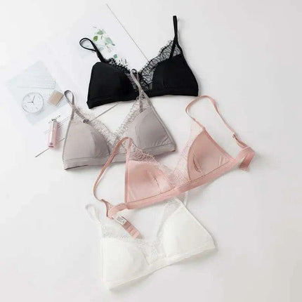 Silk Elegance: Eyelash Lace Rimless Lingerie Set in Natural Mulberry Silk - Très Elite