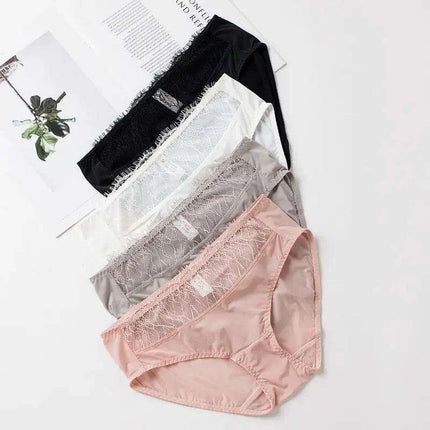 Silk Elegance: Eyelash Lace Rimless Lingerie Set in Natural Mulberry Silk - Très Elite