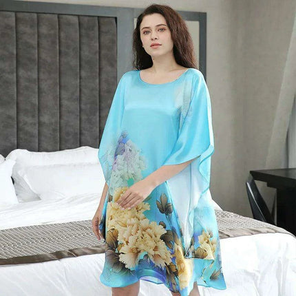 Silk Elegance: Luxurious 100% Pure Silk Nightgown Robe for Women