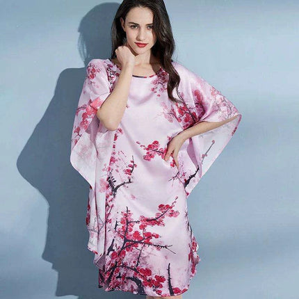 Silk Elegance: Luxurious 100% Pure Silk Nightgown Robe for Women