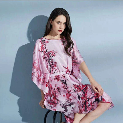 Silk Elegance: Luxurious 100% Pure Silk Nightgown Robe for Women