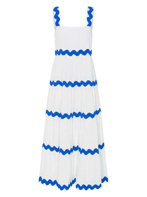 Simple design sexy corrugated tube top oversized suspender skirt