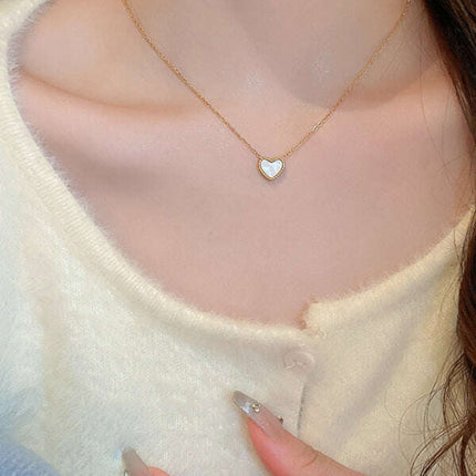 Simple temperament, fashion niche and versatile double-sided love clavicle chain necklace - Très Elite