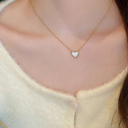 Simple temperament, fashion niche and versatile double-sided love clavicle chain necklace - Très Elite