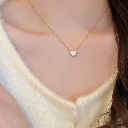 Simple temperament, fashion niche and versatile double-sided love clavicle chain necklace - Très Elite