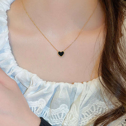 Simple temperament, fashion niche and versatile double-sided love clavicle chain necklace - Très Elite