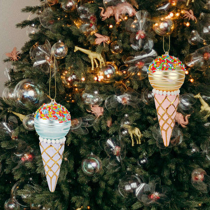 Simulation Ice Cream Christmas Tree Decorative Glass Pendant - Très Elite