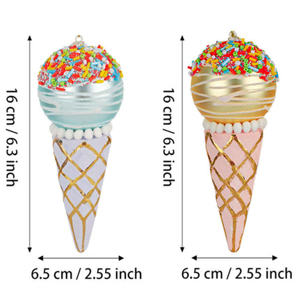 Simulation Ice Cream Christmas Tree Decorative Glass Pendant - Très Elite