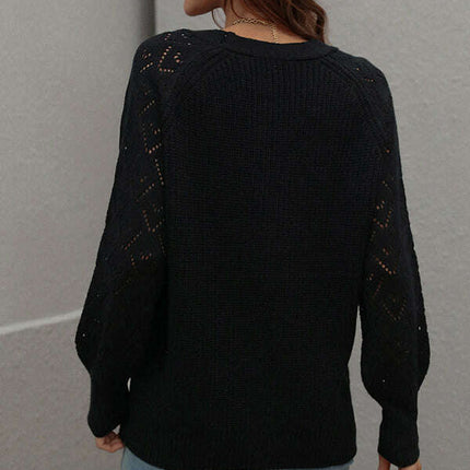 Single Breasted Solid Knit Cardigan Oversized Sweater - Très Elite