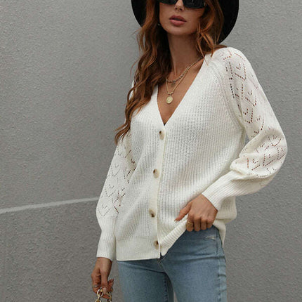 Single Breasted Solid Knit Cardigan Oversized Sweater - Très Elite
