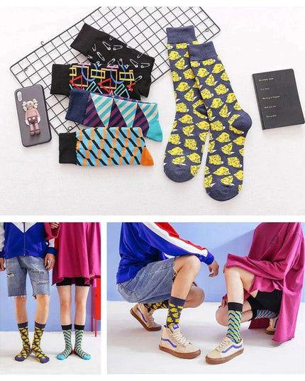 Colorful Tongue Graphic Skateboard Socks for Women - Stylish Fun Addition