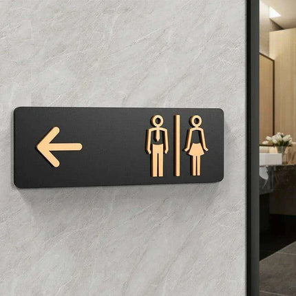 Sleek Acrylic Restroom Signs: Modern Directional Set for Men's and Women's Bathrooms..