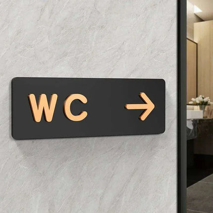 Sleek Acrylic Restroom Signs: Modern Directional Set for Men's and Women's Bathrooms..