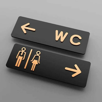 Sleek Acrylic Restroom Signs: Modern Directional Set for Men's and Women's Bathrooms - Très Elite