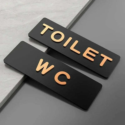 Sleek Acrylic Restroom Signs: Modern Directional Set for Men's and Women's Bathrooms - Très Elite