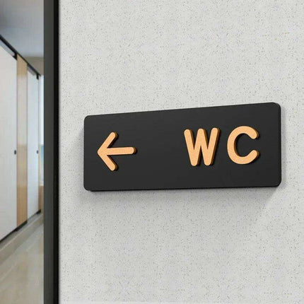 Sleek Acrylic Restroom Signs: Modern Directional Set for Men's and Women's Bathrooms - Très Elite
