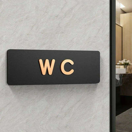 Sleek Acrylic Restroom Signs: Modern Directional Set for Men's and Women's Bathrooms - Très Elite