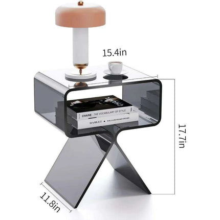 Sleek Black Acrylic Nightstand - Modern Design for Elegant Home Decor - Très Elite