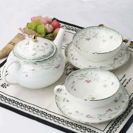 Sleek Black Bone China Tea Set for Two - A Luxurious Japanese Tea Experience - Très Elite