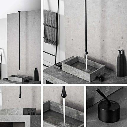 Sleek Black Brass Luxury Bathroom Faucet Set with Single Handle and Dual-Hole Versatility - Très Elite