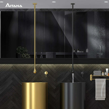 Sleek Black Brass Luxury Bathroom Faucet Set with Single Handle and Dual-Hole Versatility - Très Elite