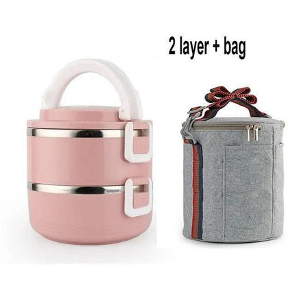 Sleek Black Insulated Stainless Steel Food Carrier - Portable Lunch Box- Très Elite- Très Elite