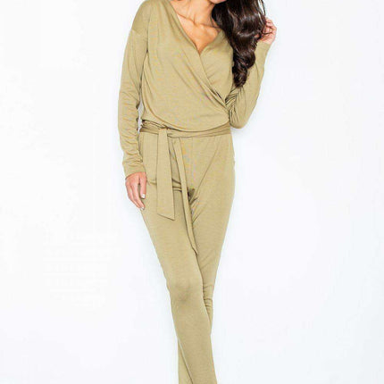 Sleek Black Jumpsuit with Elegant Belted Design - Très Elite