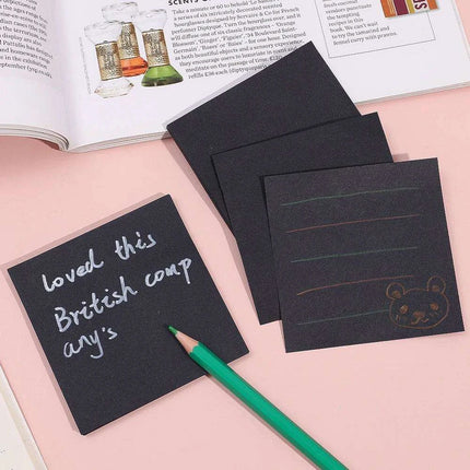 Sleek Black Sticky Note Collection - Perfect for Highlighting and More- Très Elite- Très Elite