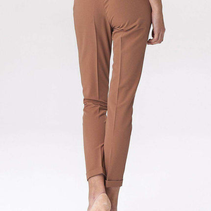 Sleek Black Tailored Trousers Modern Press Stud Detail Nife - Très Elite