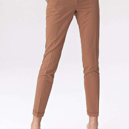 Sleek Black Tailored Trousers Modern Press Stud Detail Nife - Très Elite