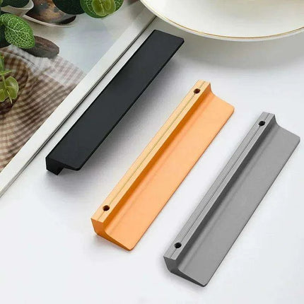 Sleek Black and Gold Aluminum Cabinet Handle Set - 3 Pieces..