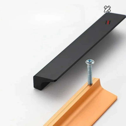 Sleek Black and Gold Aluminum Cabinet Handle Set - 3 Pieces..