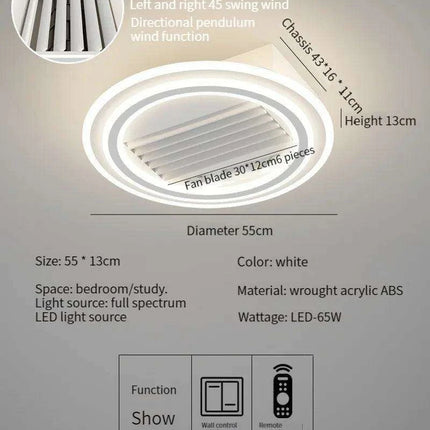 Sleek Bladeless Ceiling Fan with Integrated LED Lighting and Remote Control - Stylish Home Enhancement Solution- Très Elite- Très Elite