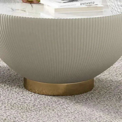 Sleek Bowl-Shaped Slate Coffee Table for Modern Living Areas - Très Elite