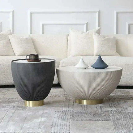 Sleek Bowl-Shaped Slate Coffee Table for Modern Living Areas - Très Elite
