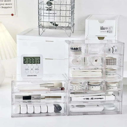 Sleek Clear Acrylic Desk Organizer for a Modern Workspace - Très Elite