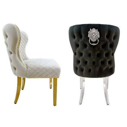 Sleek Contemporary Dining Chairs with Stylish Stainless Steel Frame - Très Elite