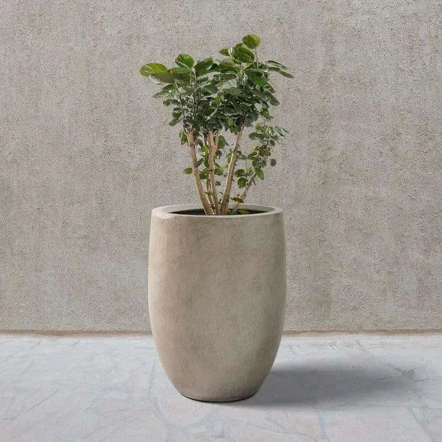 Sleek Contemporary Round Concrete Planter - Perfect for Indoor and Outdoor Use