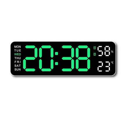 Sleek Digital LED Alarm Clock with Weather Display - Adjustable Brightness, Dual Alarms, and Wall-Mountable Design - Très Elite