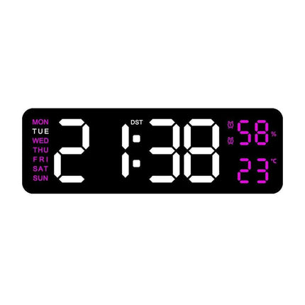 Sleek Digital LED Alarm Clock with Weather Display - Adjustable Brightness, Dual Alarms, and Wall-Mountable Design - Très Elite